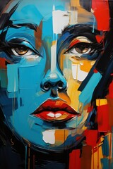 abstract art of a woman face