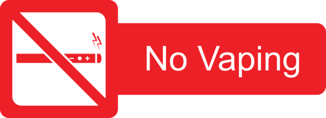 Digital png illustration of no vaping text with prohibition sign on transparent background