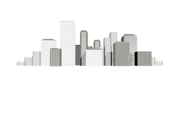 Digital png illustration of black city view on transparent background