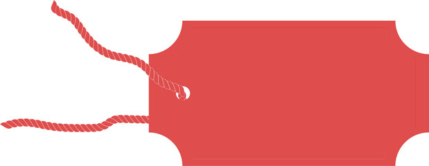 Digital png illustration of red gift tag on string on transparent background