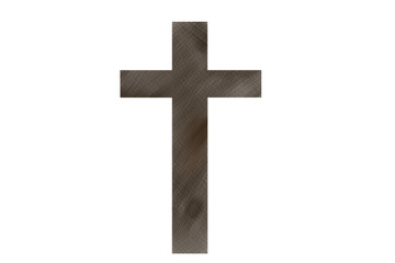 Digital png illustration of brown cross on transparent background