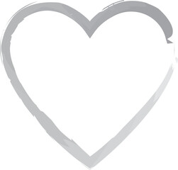 Digital png illustration of gray heart on transparent background