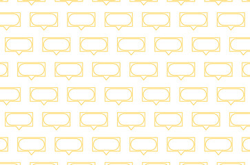 Digital png illustration of yellow speech bubbles repeated on transparent background