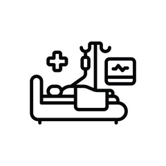 Black line icon for hospitalization 