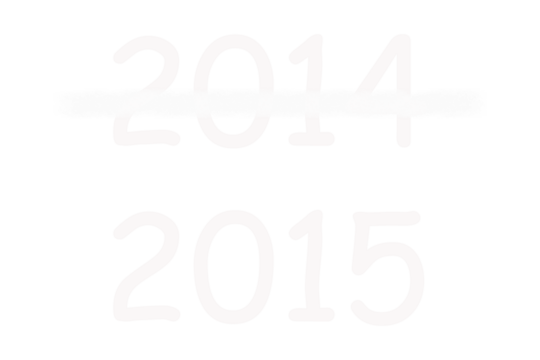 Digital png illustration of 2015 and deleted 2014 number on transparent background