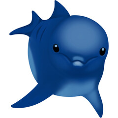 Friendly blue dolphin 