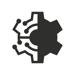 Digital Technology Gear Vector Icon