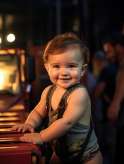 little child playing on the piano