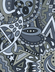 Naklejka premium abstract drawing in shades of gray color