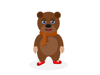 Naklejka premium Cute bear on a white background.