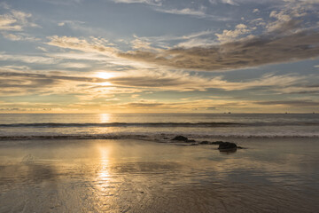 Fototapeta na wymiar Golden Sunset on the Ocean, Costa Rica