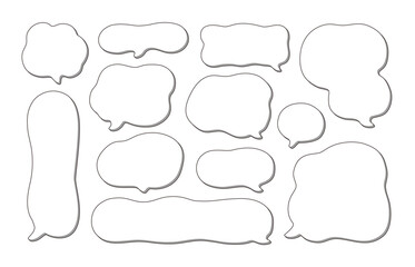 Fototapeta premium 厚みのあるシンプルな吹き出しのセット