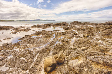 Textured Rocky beach landscape in Playa Flamingo