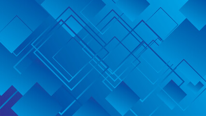 Minimal blue geometric background. Dynamic shapes composition. Vector illustration