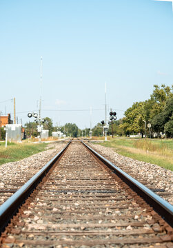 railroad tracks in the distance