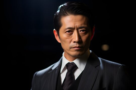 Confident Asian Businessman in Formal Attire Poses for the Camera with a Professional Demeanor Generative AI