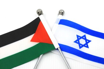 Israeli flag and Palestinian flag