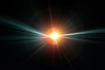 Fototapeta na wymiar Light flare Glowing light explodes