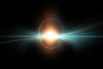 Light flare Glowing light explodes