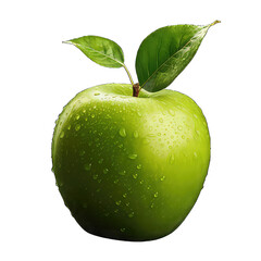Green Apple isolated on white png transparent background