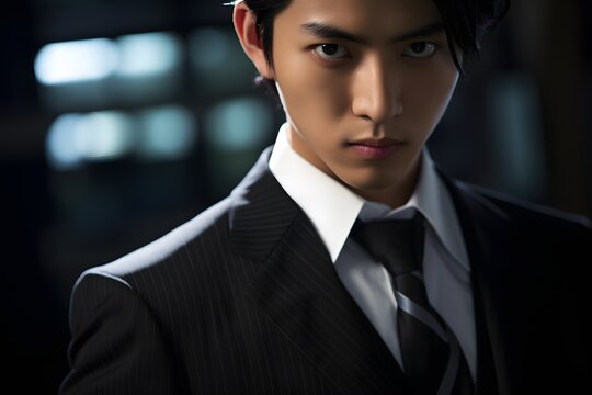 Confident Asian Businessman in Formal Attire Poses for the Camera with a Professional Demeanor Generative AI