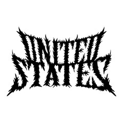 Obraz premium united states word with death metal font hand drawing vector isolated on background.