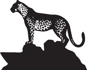 Fototapeta premium Silhouette of a leopard vector illustration