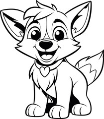 Wolf animal vector, coloring page image