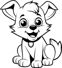 Wolf animal vector, coloring page image