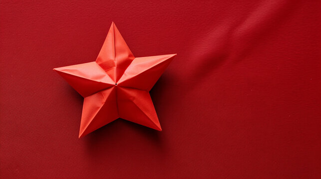 red star on a green background HD 8K wallpaper Stock Photographic Image 