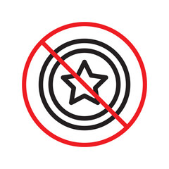 Obraz premium Prohibited star vector icon. No ranking icon. Forbidden feedback icon. No star rank sign. Warning, caution, attention, restriction, danger flat sign design symbol pictogram UX UI icon