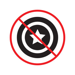Obraz premium Prohibited star vector icon. No ranking icon. Forbidden feedback icon. No star rank sign. Warning, caution, attention, restriction, danger flat sign design symbol pictogram UX UI icon