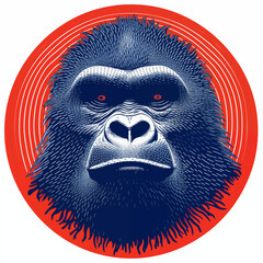 Gorilla with red eyes. Generative AI