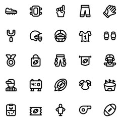 american football line icon sheet