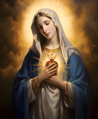Immaculate heart of virgin Mary, mother of god - obrazy, fototapety, plakaty