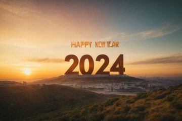 happy new year 2024 hd photo - obrazy, fototapety, plakaty