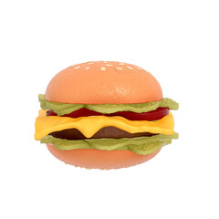 fast food menu 3d clipart, Classic Cheeseburger, Grilled beef patties topped with American cheese on a transparent background. 3d rendering