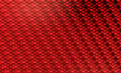 Red abstract knitted fabric pentagon shapes texture