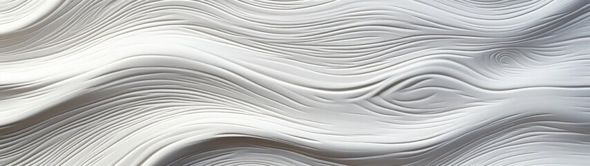 Abstract White Wavy Lines on Light Grey Background