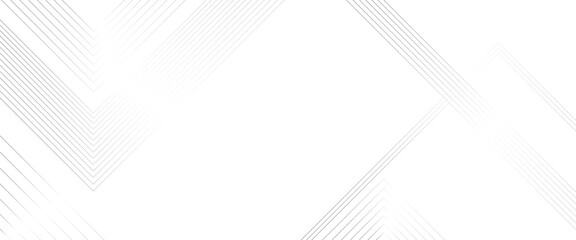 Vector white geometric lines angles shapes in white and gray layers of transparent background.