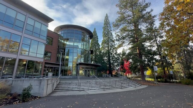 Southern Oregon University Library during fall season.