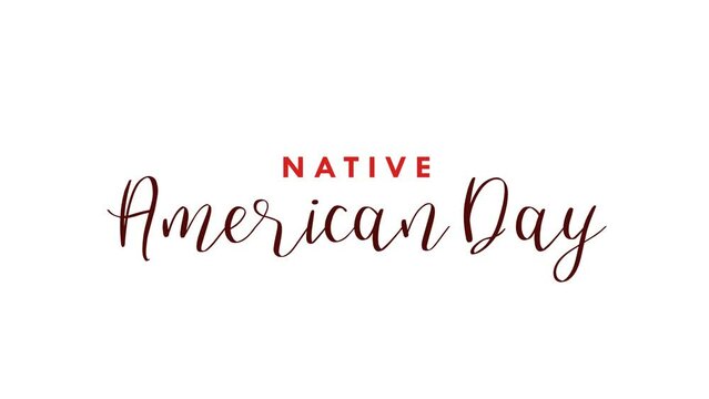 Native American Day Text Animation. Great for Native American Day Celebrations, for banner, stories about social media feed wallpaper