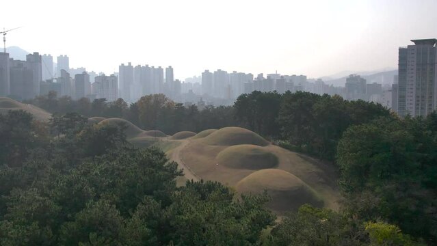 연산동 고분군 배산고분 드론항공촬영 영상