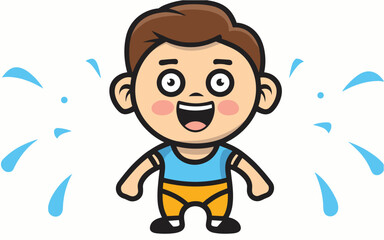 character of a person with a smile vector illustration