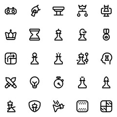 chess line icon sheet