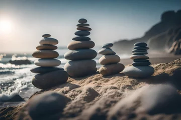 Ingelijste posters stones on the beach © Infinity