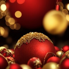 red christmas balls, christmas decoration