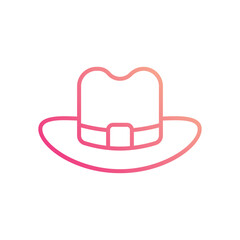 Hat icon isolate white background vector stock illustration.
