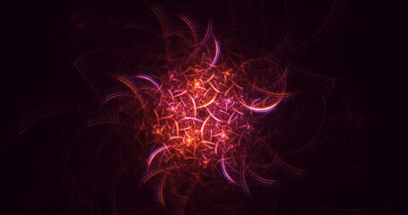 3D manual rendering abstract fractal light background