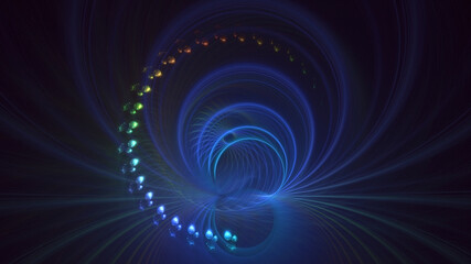 3D manual rendering abstract colorful fractal light background